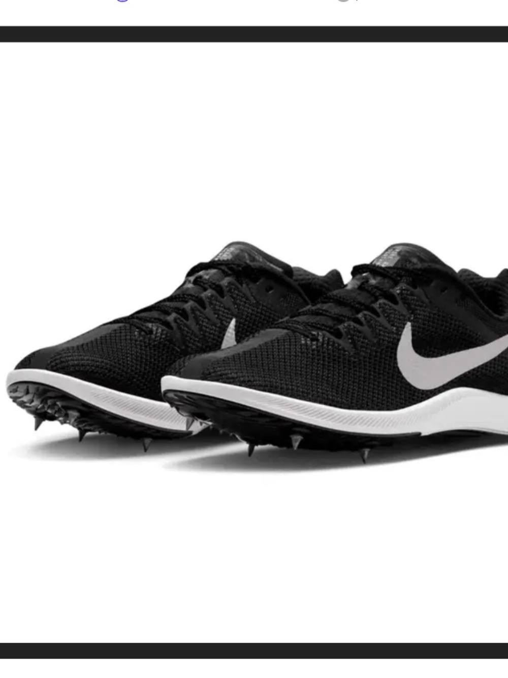NEW Nike Zoom Rival Distance Black Silver White Track & Field Spikes Mens 10.5